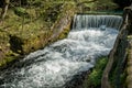 Semicircular dam that cause waterfall 11 Royalty Free Stock Photo