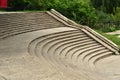 Wide concrete staircase in the city park. Royalty Free Stock Photo