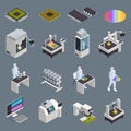 Chip Production Icon Set