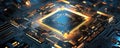 semiconductor Circuit Board CPU Processor Microchip, Central Computer Processors CPU concept, Generative AI Royalty Free Stock Photo