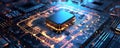 semiconductor Circuit Board CPU Processor Microchip, Central Computer Processors CPU concept, Generative AI Royalty Free Stock Photo