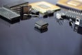 Semiconductor components and reflections Royalty Free Stock Photo