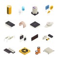 Semiconductor Electronic Components Isometric Set Royalty Free Stock Photo