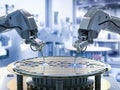 Semiconductor manufacturing with robotic arms