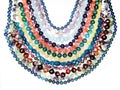 Semigem necklace with bright crystals jewelry