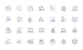 Seminar line icons collection. Learning, Education, Workshop, Conferencing, Training, Symposium, Program vector and Royalty Free Stock Photo