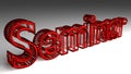 Seminar sign in red and glossy letters Royalty Free Stock Photo