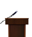Seminar speech podium and microphone