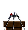 Seminar speech podium and microphone Royalty Free Stock Photo