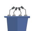 Seminar speech podium with microphones. Royalty Free Stock Photo