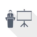 Seminar and training concept flat design vector icon Royalty Free Stock Photo