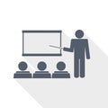 Seminar vector icon, presentation and training concept flat design illustration Royalty Free Stock Photo