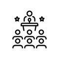 Black line icon for Seminars, convention and discussion Royalty Free Stock Photo
