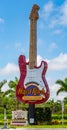 Seminole Hard Rock Hotel and Casino entrance with guitar shaped sign - Hollywood, Florida, USA