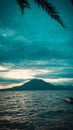 Seminung Mountain Sunrise from Ranau Lake