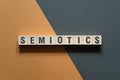 Semiotics - word concept on cubes Royalty Free Stock Photo