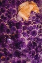 Semiprecious gemstone of amethyst with calcite Royalty Free Stock Photo