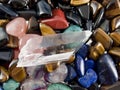 Semiprecious gemstones and quartz crystal Royalty Free Stock Photo