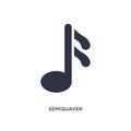 semiquaver icon on white background. Simple element illustration from music and media concept