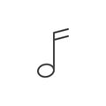 Semiquaver music note outline icon Royalty Free Stock Photo