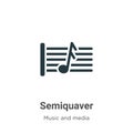 Semiquaver vector icon on white background. Flat vector semiquaver icon symbol sign from modern music and media collection for