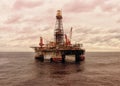 Semisubmersible offshore drilling rig Royalty Free Stock Photo