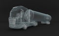 Semitransparent fuel tanket truck. Royalty Free Stock Photo