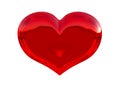 Semitransparent red heart shape isolated