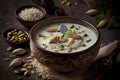 Semiya payasam or shewai or sewai Khir or seviyan Kheer is a Indian sweet made with vermicelli, milk, ghee, sugar or jaggery, Royalty Free Stock Photo