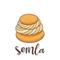 Semla Samlor is a traditional sweet bun from Scandinavia and the Baltic countries.