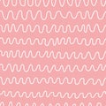 Semless hand drawn pink pattern with hand drawn wavy lines pink wallpaper for baby girl childish style