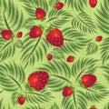 Semless pattern with strawberry