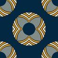 Semless vector pattern with symmetrical round ornaments