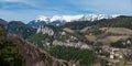 Semmering railway with the Rax mountain range Royalty Free Stock Photo