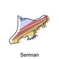 Semnan Highlighted on Iran Map, illustration design template