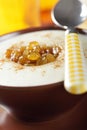 Semolina porridge with raisins Royalty Free Stock Photo