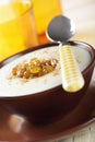 Semolina porridge with raisins Royalty Free Stock Photo