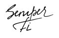 Semper fidelis - Always Faithful. Vector Illustration of Hand drawn lettering Royalty Free Stock Photo