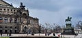 Semper Opera House and Monument to King John in Dresden Royalty Free Stock Photo