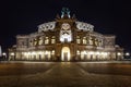 Semper Opera House At Night In Dresden; Germany Royalty Free Stock Photo