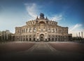 Semperoper Opera House at Theaterplatz - Dresden, Saxony, Germany Royalty Free Stock Photo