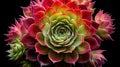 stunning Sempervivum plant in full blossom