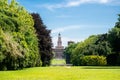 Sempione Park Parco Sempione in Milan, Italy. Sforza Castle. Filarete Tower Royalty Free Stock Photo