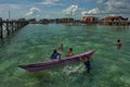 Games of village children on the sea Royalty Free Stock Photo