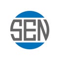 SEN letter logo design on white background. SEN creative initials circle logo concept. SEN letter design