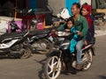 Cambodian family on a motorbike Royalty Free Stock Photo
