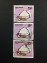 15 sen singapore 1980 used ship stamp vintage