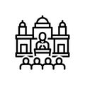 Black line icon for Senate, assembly and committee