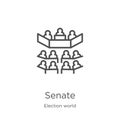 senate icon vector from election world collection. Thin line senate outline icon vector illustration. Outline, thin line senate