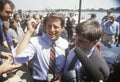 Senator Al Gore on the Clinton/Gore 1992 Buscapade campaign tour in Toledo, Ohio Royalty Free Stock Photo